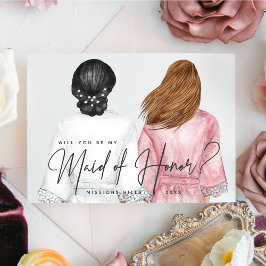 Bent u mijn Maid of Honor? Meisjes in Robes Kaart
