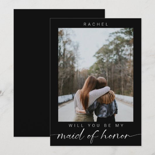 Bent u mijn Maid of Honor Minimalist Photo Chic? Kaart (Voorkant / Achterkant)