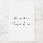 Bent u mijn Maid of Honor? MOH-voorstel Voedselcontainer Etiket (Enkel label)