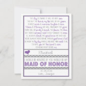 Bent u mijn Maid of Honor Paars/Gray Poem Card? Kaart (Voorkant)