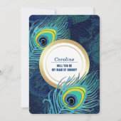 Bent u mijn Maid of Honor? Peacock Feather Kaart (Voorkant)