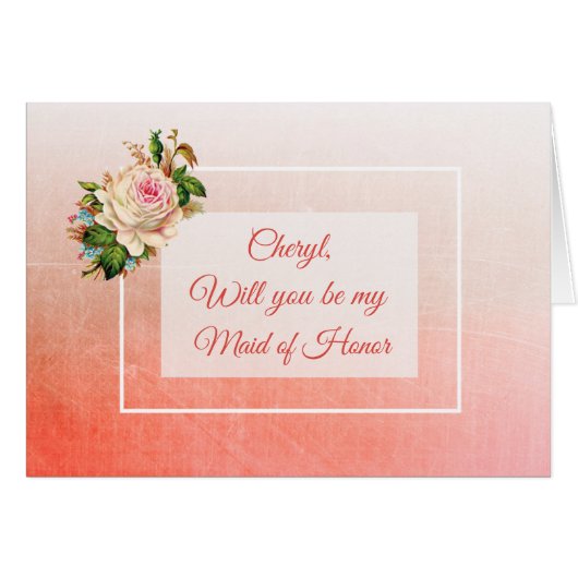 Bent u mijn Maid of Honor Personalized Card? (Voorkant Horizontaal)