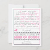 Bent u mijn Maid of Honor? Roze/grijs gedicht V2 Kaart (Voorkant)