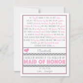 Bent u mijn Maid of Honor? Roze/grijze gedicht kaa Kaart (Voorkant)