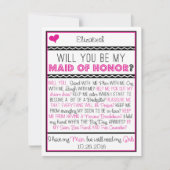 Bent u mijn Maid of Honor? Roze/zwarte collage Kaart (Voorkant)