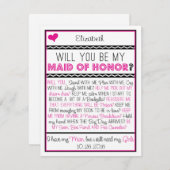 Bent u mijn Maid of Honor? Roze/zwarte collage Kaart (Voorkant / Achterkant)