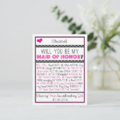 Bent u mijn Maid of Honor? Roze/zwarte collage Kaart (Staand voorkant)