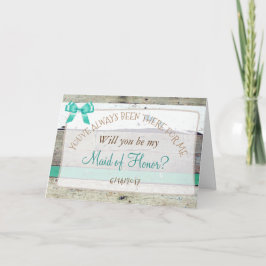 Bent u mijn Maid of Honor Rustic Wood Card?