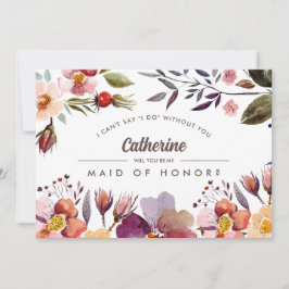Bent u mijn Maid of Honor? Rustige Herfst Flowers Kaart