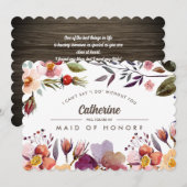 Bent u mijn Maid of Honor? Rustige Herfst Flowers Kaart (Voorkant / Achterkant)