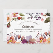 Bent u mijn Maid of Honor? Rustige Herfst Flowers Kaart (Voorkant)