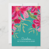 Bent u mijn Maid of Honor? Turquoise Fuchsia Kaart (Voorkant)