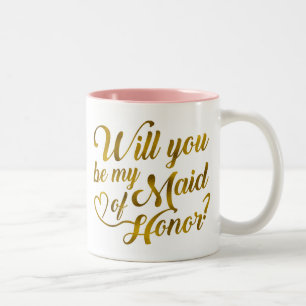 Bent u mijn Maid of Honor? Tweekleurige Koffiemok