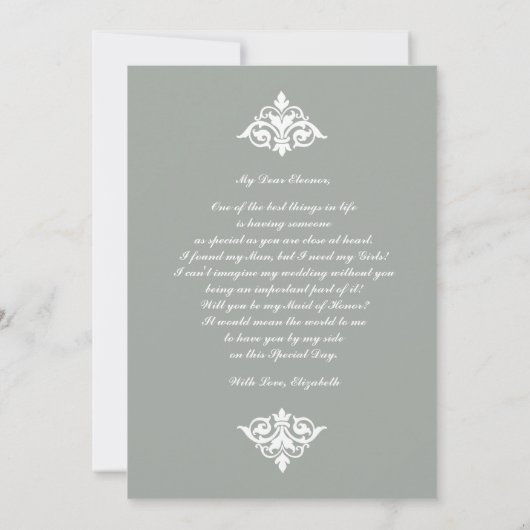 Bent u mijn Maid of Honor? Uitnodiging Kaarten (Achterkant)