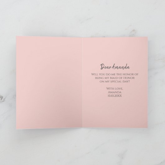 Bent u mijn Maid of Honor Waterverf Blush? Kaart (Binnen)