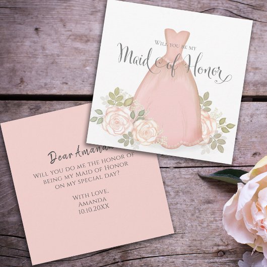 Bent u mijn Maid of Honor Waterverf Blush? Kaart