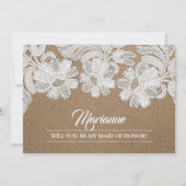 Bent u mijn Maid of Honor? White Lace Flowers Kaart (Voorkant)