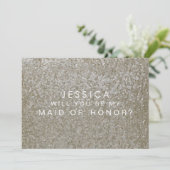 Bent u mijn Maid of Honor White Sequins Card? Kaart (Staand voorkant)