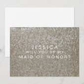 Bent u mijn Maid of Honor White Sequins Card? Kaart (Voorkant / Achterkant)