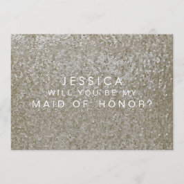 Bent u mijn Maid of Honor White Sequins Card? Kaart