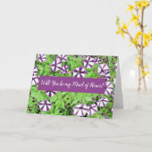 Bent u mijn Maid van Honor Paarse Petunias? Kaart (Gele Bloem)