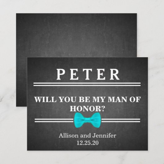 Bent u mijn Man van Honor? Gepersonaliseerd Kaart (Voorkant / Achterkant)