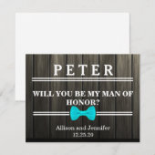 Bent u mijn Man van Honor? Gepersonaliseerde Woode Kaart (Voorkant / Achterkant)