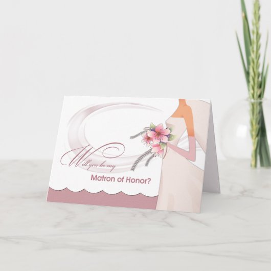 Bent u mijn Matron of Honor? Dusty Roos Floral (Voorkant)