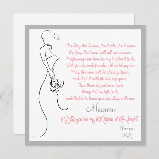 Bent u mijn Matron of Honor? Kaart (Voorkant / Achterkant)