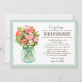 Bent u mijn Matron of Honor? Mason Jar Floral Kaart (Voorkant)