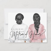 Bent u mijn Matron of Honor? Meisjes in Robes Kaart (Voorkant)