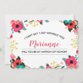 Bent u mijn Matron of Honor? Modern Floral Kaart (Voorkant)