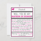 Bent u mijn Matron of Honor? Roze/zwarte collage Kaart (Voorkant)