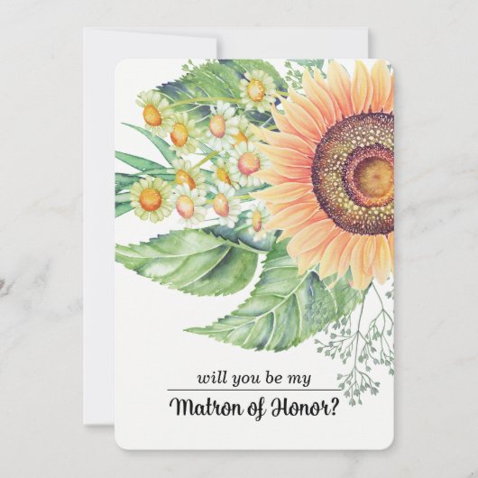 Bent u mijn Matron of Honor? Rustige zonnebloemen Kaart (Voorkant)