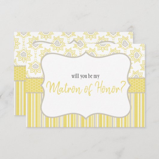 Bent u mijn matron van de eer-bijengeel en grijs? (Voorkant / Achterkant)