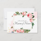 Bent u mijn matron van de eer? Blushing Pink Rose (Voorkant)