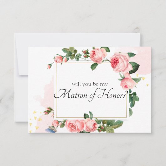Bent u mijn matron van de eer? Blushing Pink Rose (Voorkant)