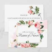 Bent u mijn matron van de eer? Blushing Pink Rose (Voorkant / Achterkant)