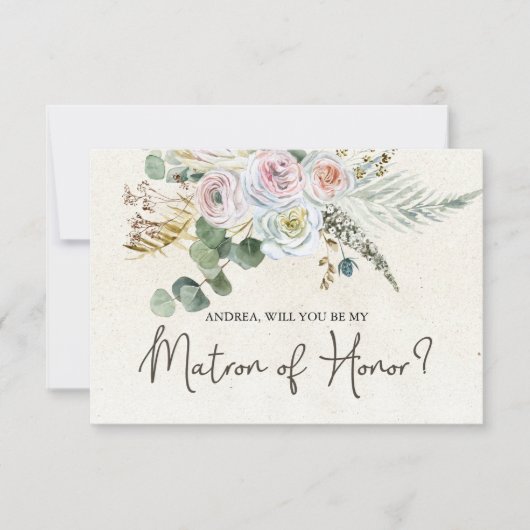 Bent u mijn matron van eer Pastel Boho neutraal? (Voorkant)