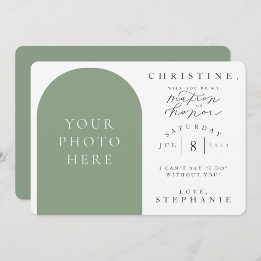 Bent u mijn matron van het eervolle Fotovoorstel K Kaart (Voorkant / Achterkant)