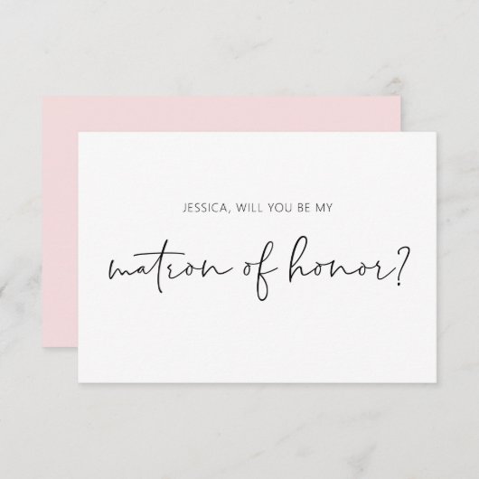 Bent u mijn matron van het eervolle voorstel Kaart (Voorkant / Achterkant)
