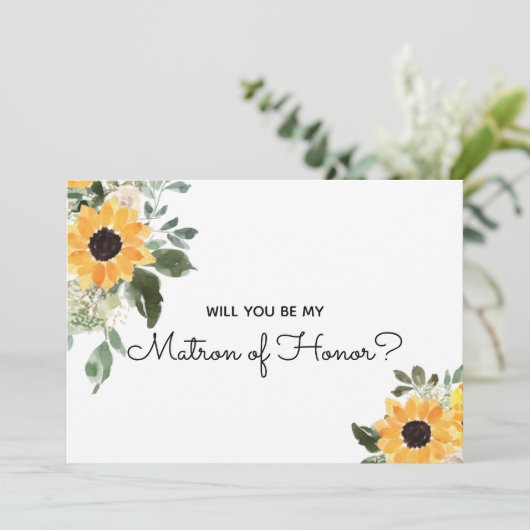 Bent u mijn matron van het eervolle zonnebloemvoor kaart (Staand voorkant)