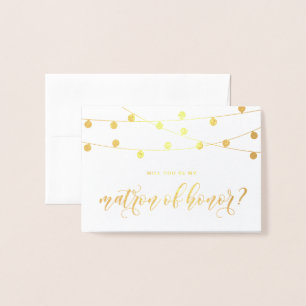 Bent u mijn matron van het Honor String Lights? Folie Kaarten