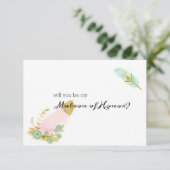 Bent u mijn matron van Honor Boho Pink en Gold? (Staand voorkant)