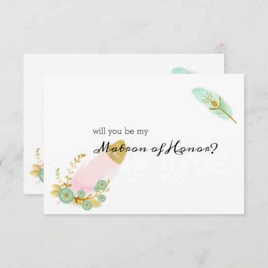 Bent u mijn matron van Honor Boho Pink en Gold? (Voorkant / Achterkant)