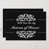 Bent u mijn matron van Honor Swirl Black en White? Kaart (Voorkant / Achterkant)