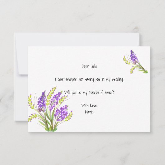 Bent u mijn matroos van eervolle Waterverf Lavende (Achterkant)