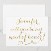 Bent u mijn meisje van de goudkalligrafie? kaart (Voorkant / Achterkant)