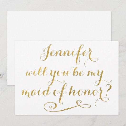 Bent u mijn meisje van de goudkalligrafie? kaart (Voorkant / Achterkant)