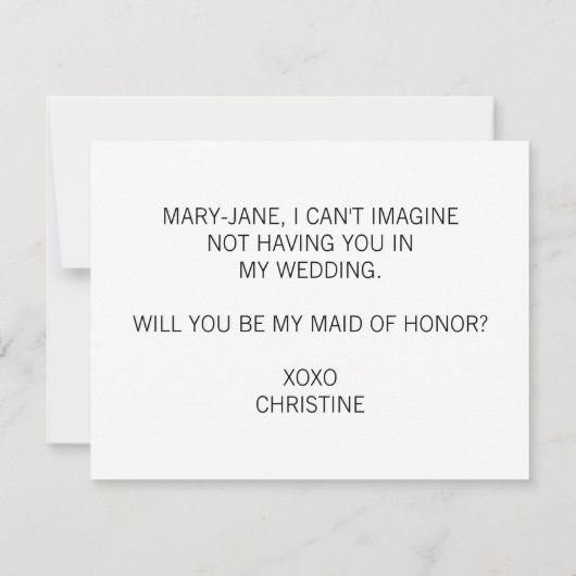 Bent u mijn meisje van Elegant Calligrafie? Kaart (Achterkant)